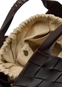 Botteghe small woven leather tote
