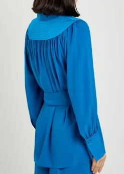 Bou belted crepe blouse