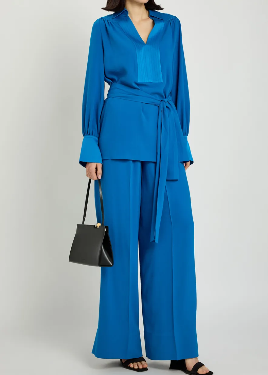 Bou belted crepe blouse