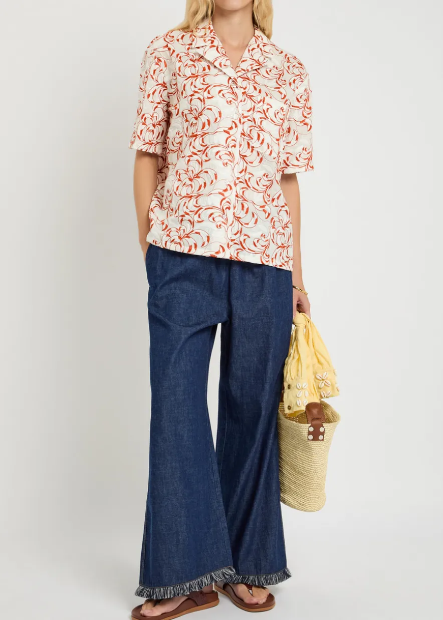 Bowling embroidered woven shirt