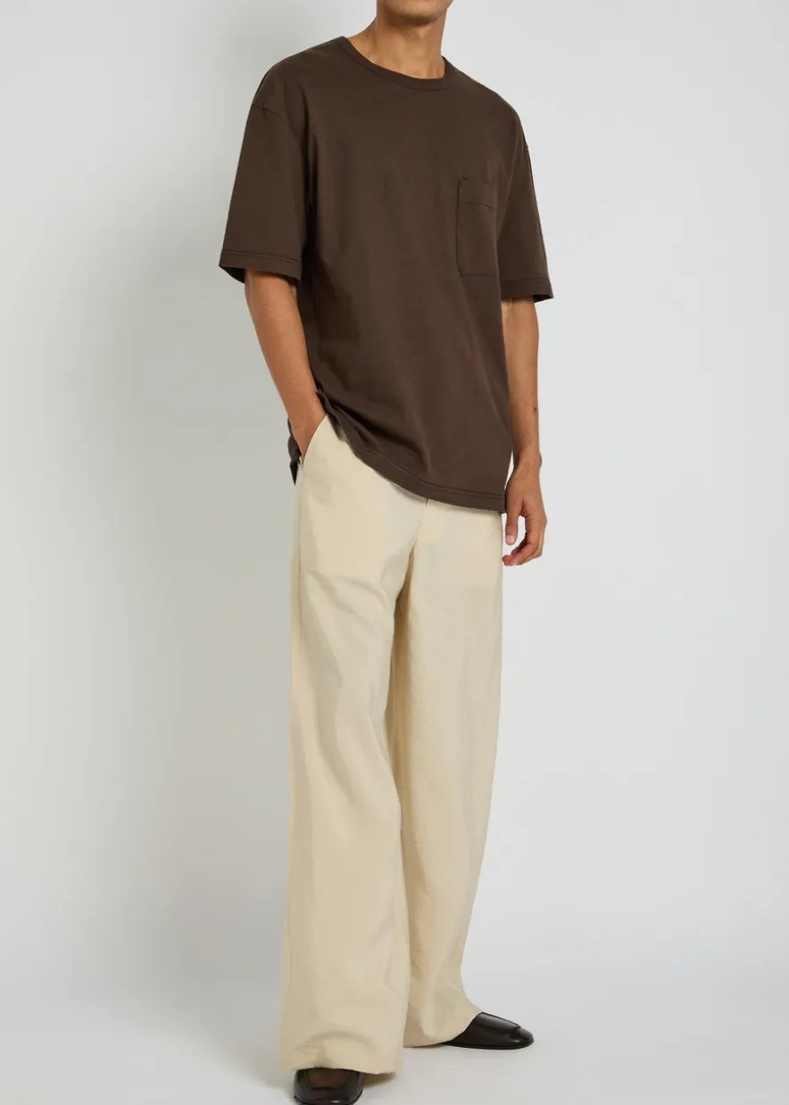Boxy cotton and linen-blend T-shirt