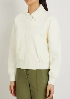 Boxy leather bomber jacket