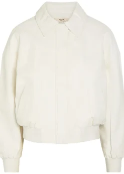 Boxy leather bomber jacket