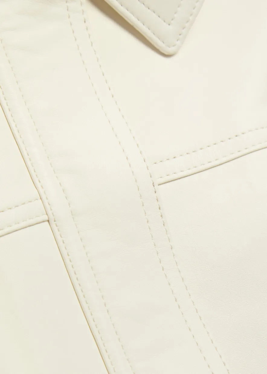Boxy leather bomber jacket