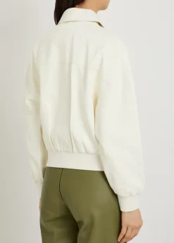Boxy leather bomber jacket