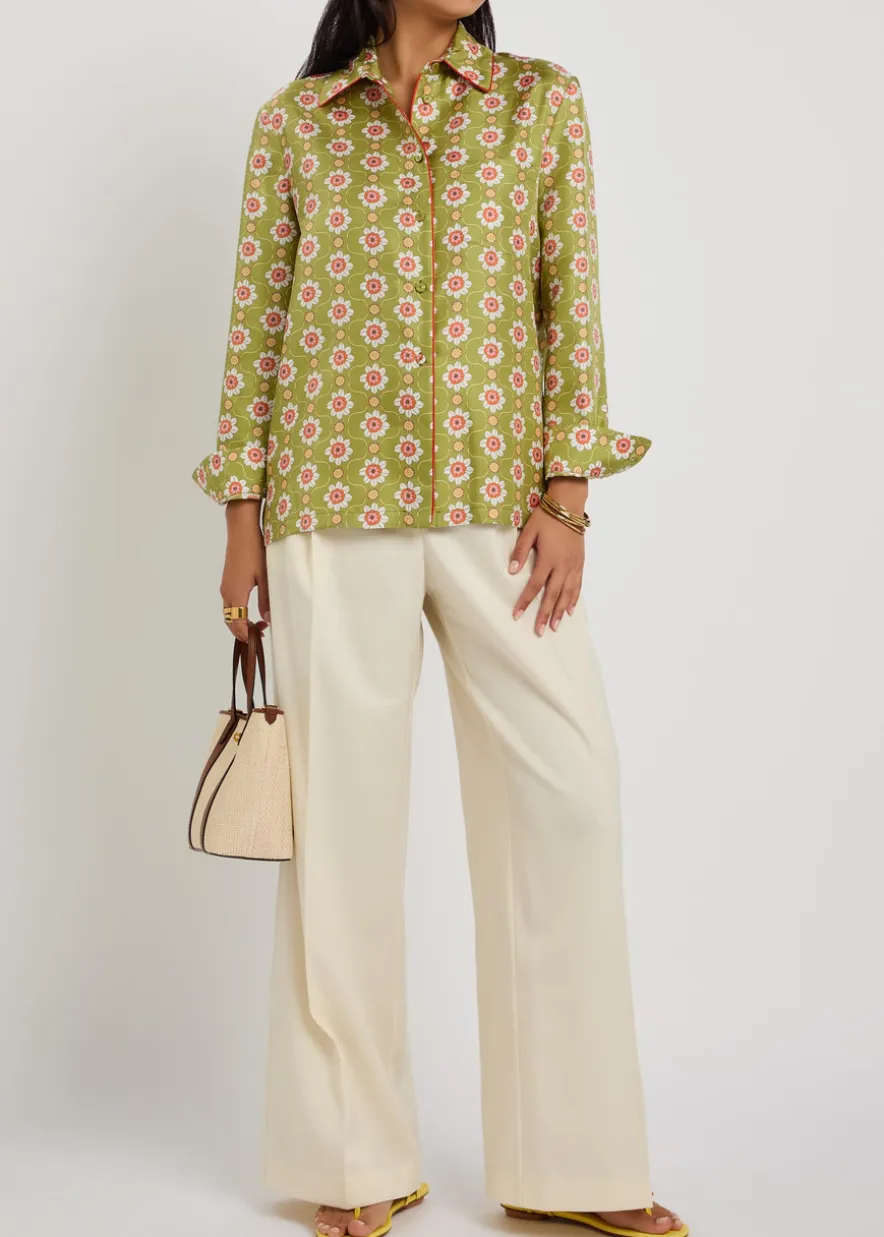 Boy printed silk shirt