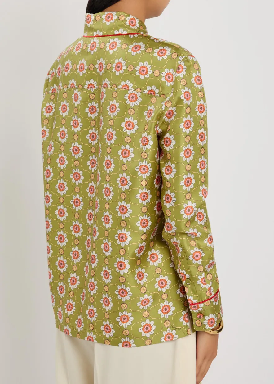 Boy printed silk shirt