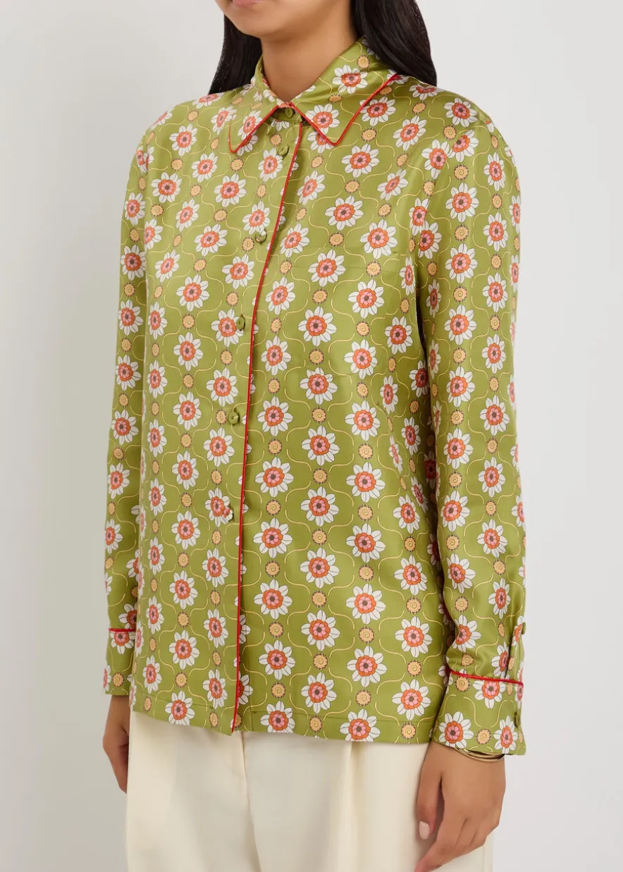 Boy printed silk shirt