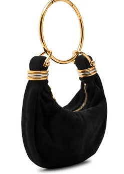 Bracelet suede top handle bag