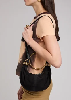 Bracelet suede top handle bag
