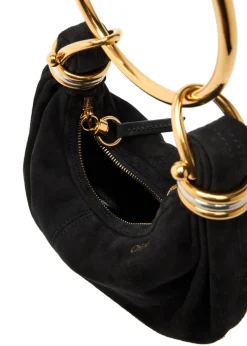 Bracelet suede top handle bag