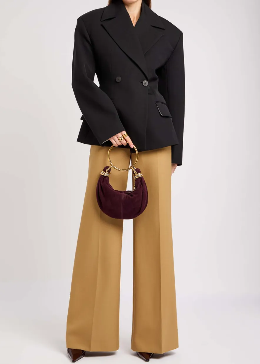Bracelet suede top handle bag