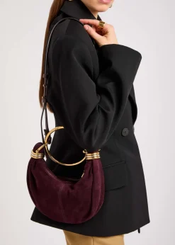 Bracelet suede top handle bag