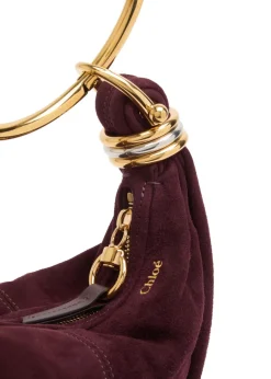 Bracelet suede top handle bag