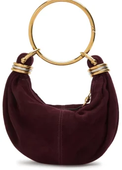 Bracelet suede top handle bag