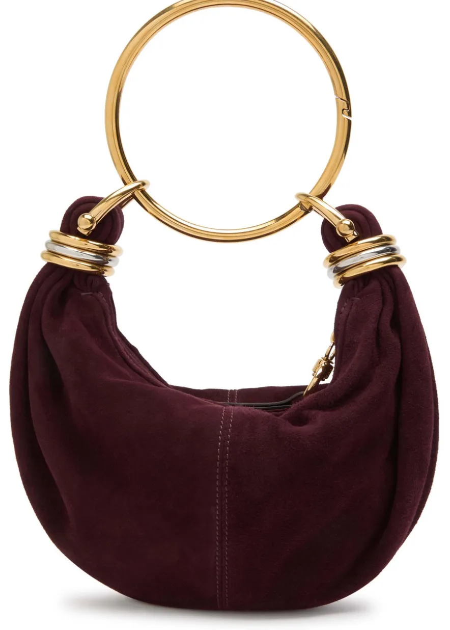 Bracelet suede top handle bag