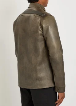 Brad grained leather jacket