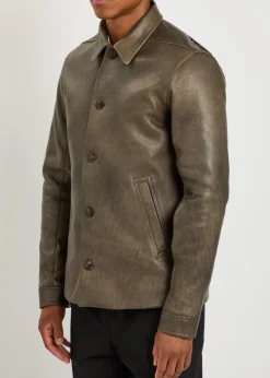 Brad grained leather jacket