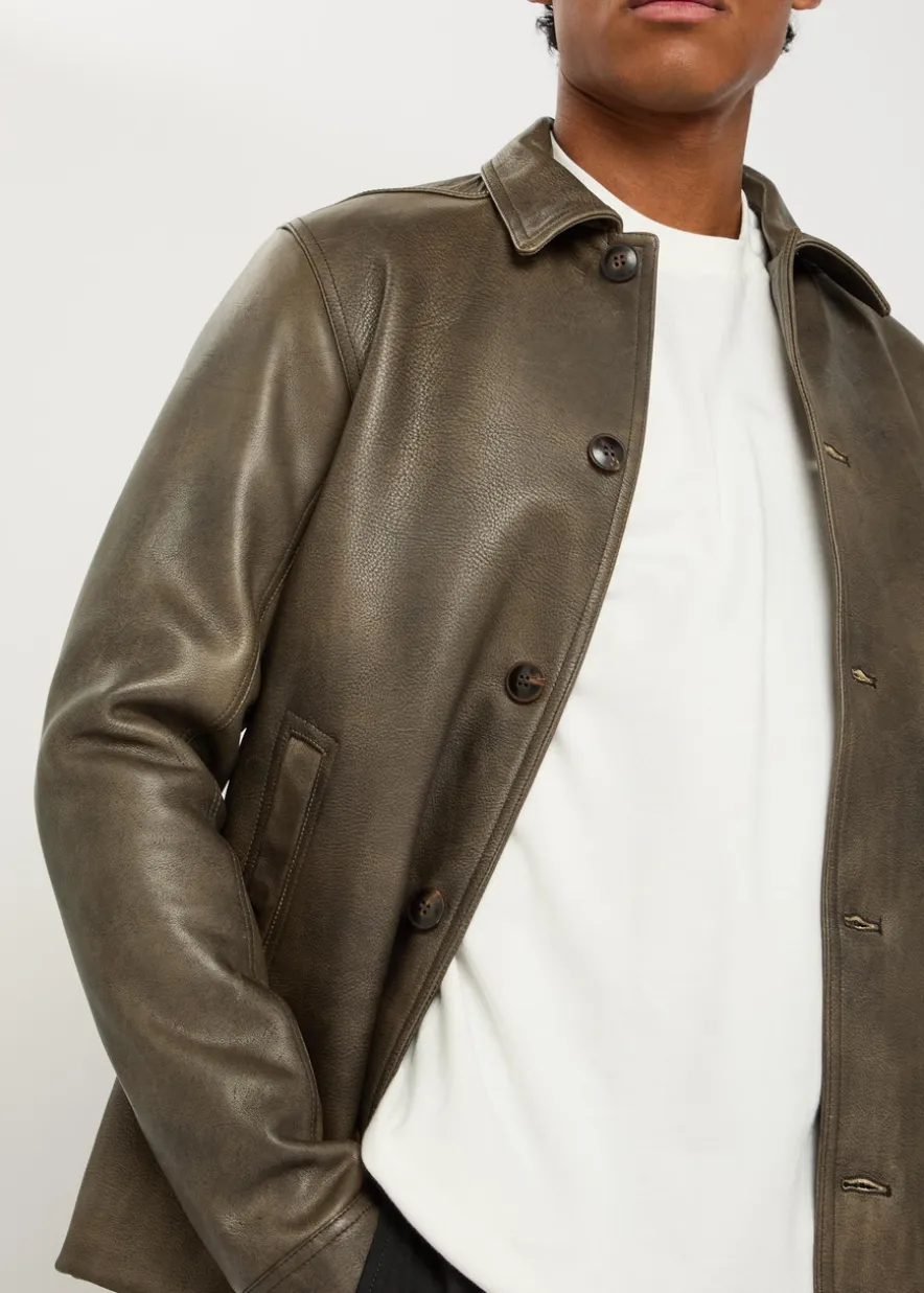 Brad grained leather jacket