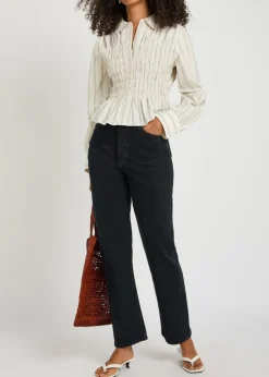 Bradshaw smocked cotton-poplin shirt