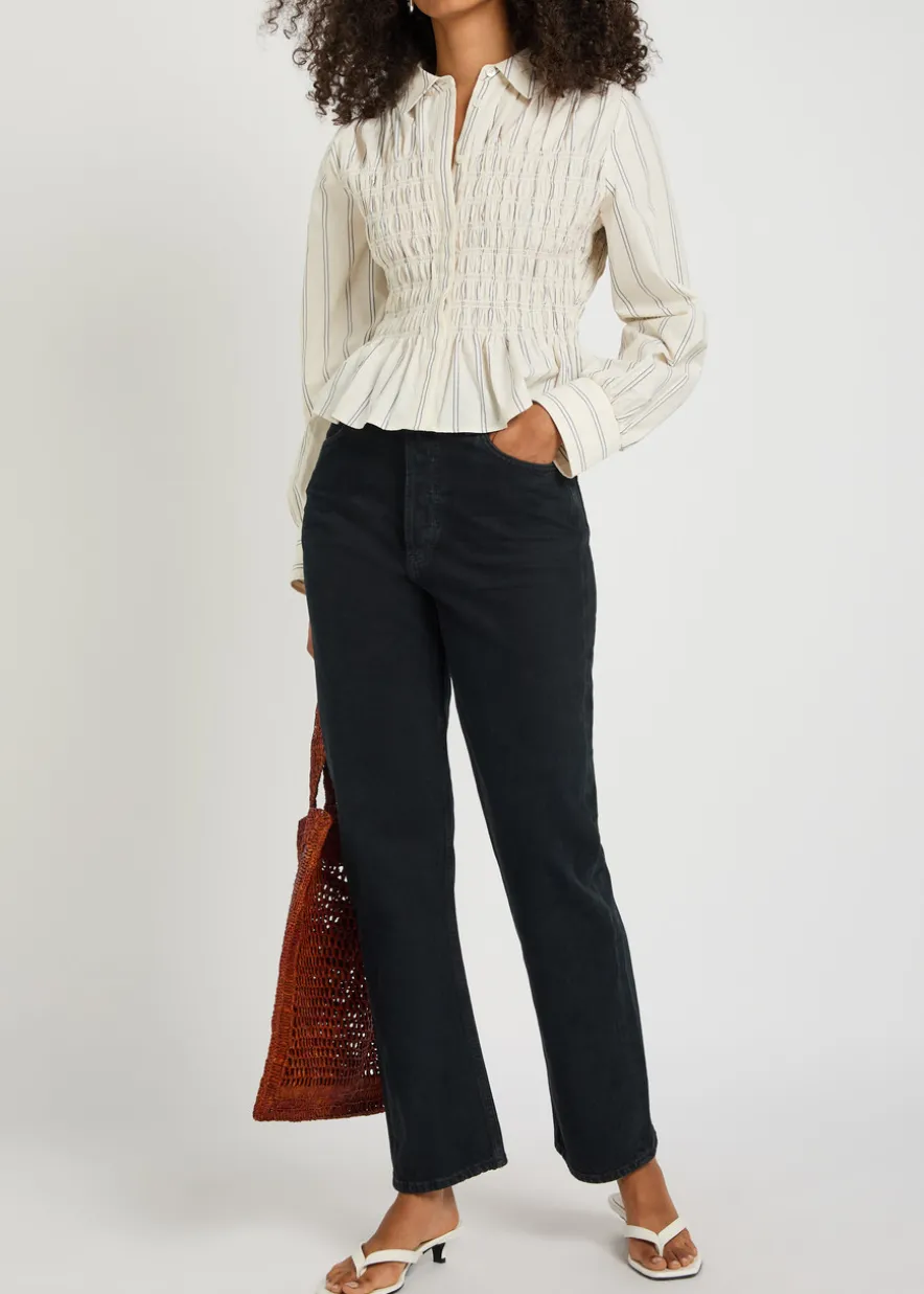 Bradshaw smocked cotton-poplin shirt
