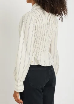Bradshaw smocked cotton-poplin shirt