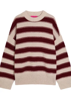 Braided striped cashmere jumper