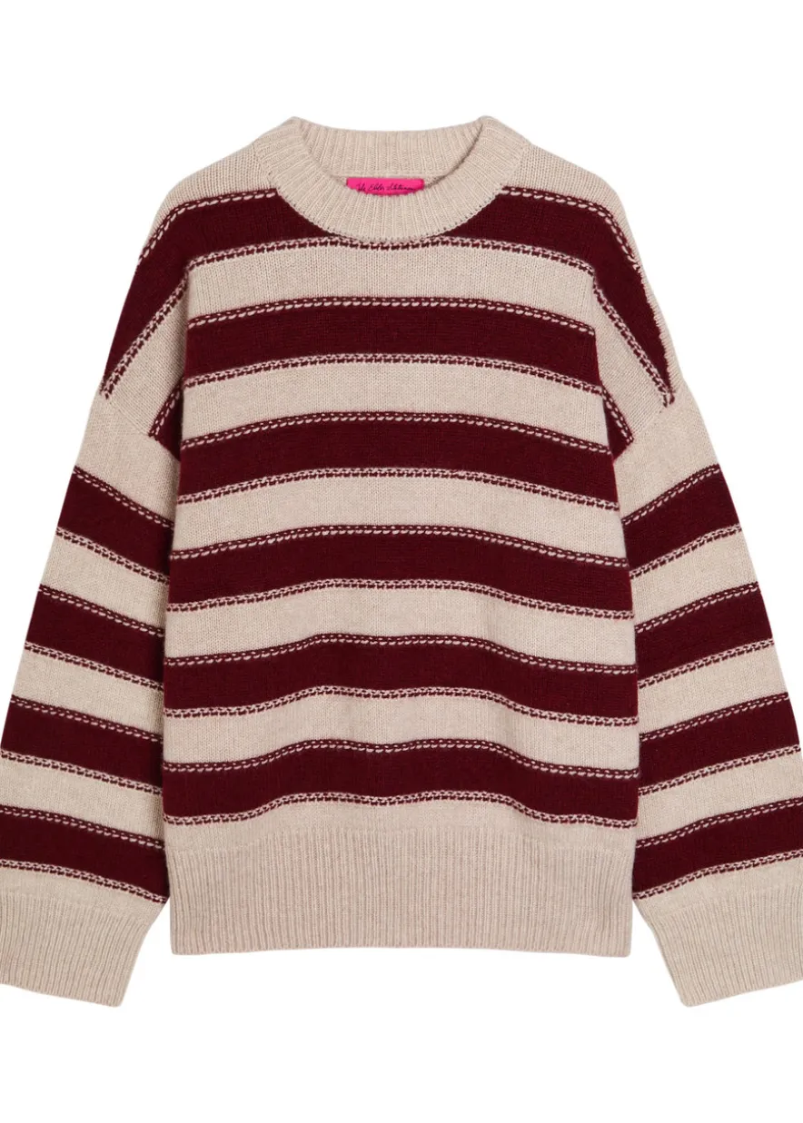 Braided striped cashmere jumper