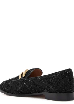 Brandi tinsel-weave tweed loafers