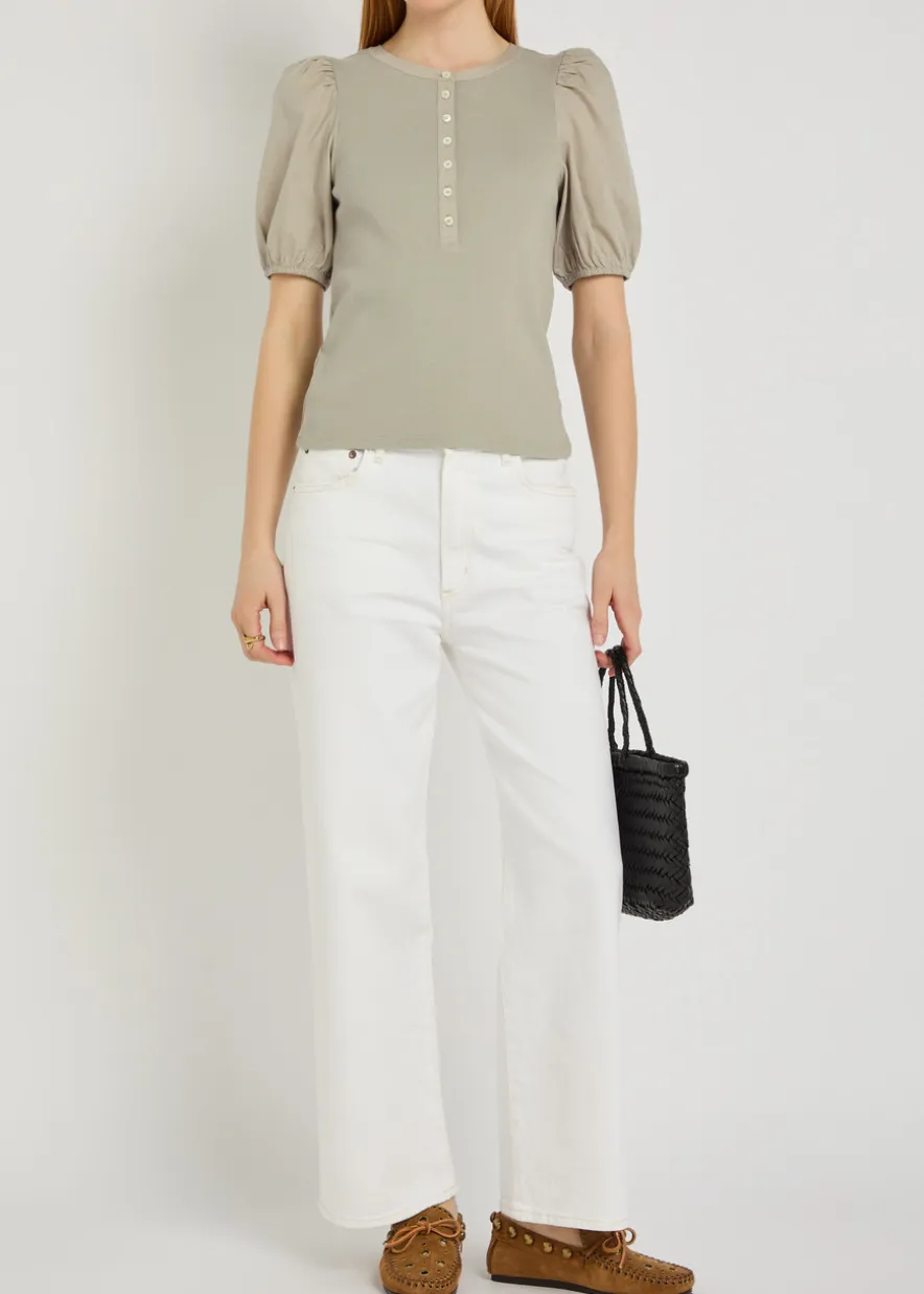 Brandy stretch-cotton top