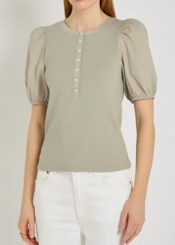 Brandy stretch-cotton top
