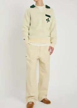 Braxton logo-embroidered cotton trousers