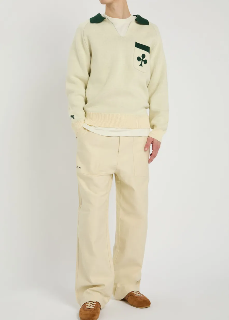 Braxton logo-embroidered cotton trousers