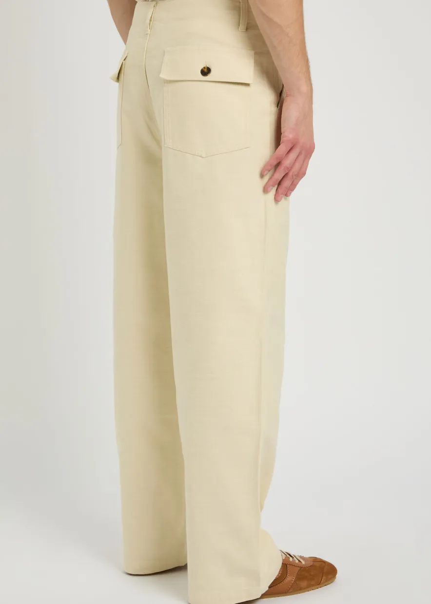 Braxton logo-embroidered cotton trousers