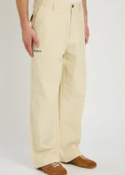 Braxton logo-embroidered cotton trousers