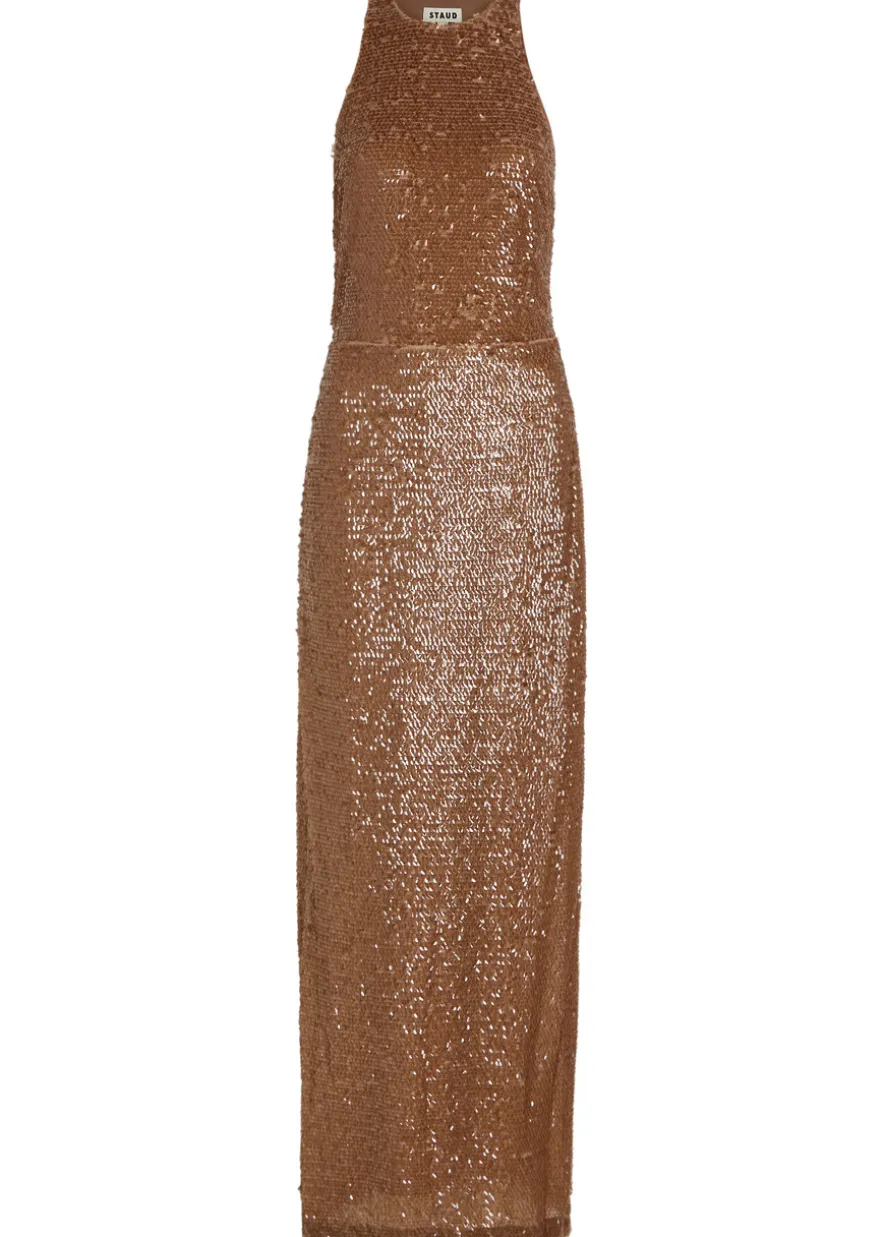 Bree sequin embellished stretch-mesh maxi dress