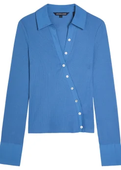 Brenner button-effect cotton-blend top