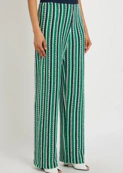 Brenner striped straight-leg knit trousers