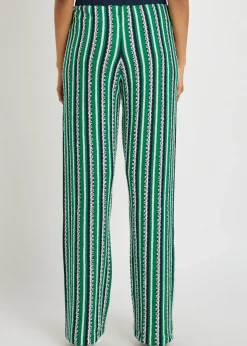 Brenner striped straight-leg knit trousers