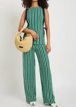 Brenner striped straight-leg knit trousers