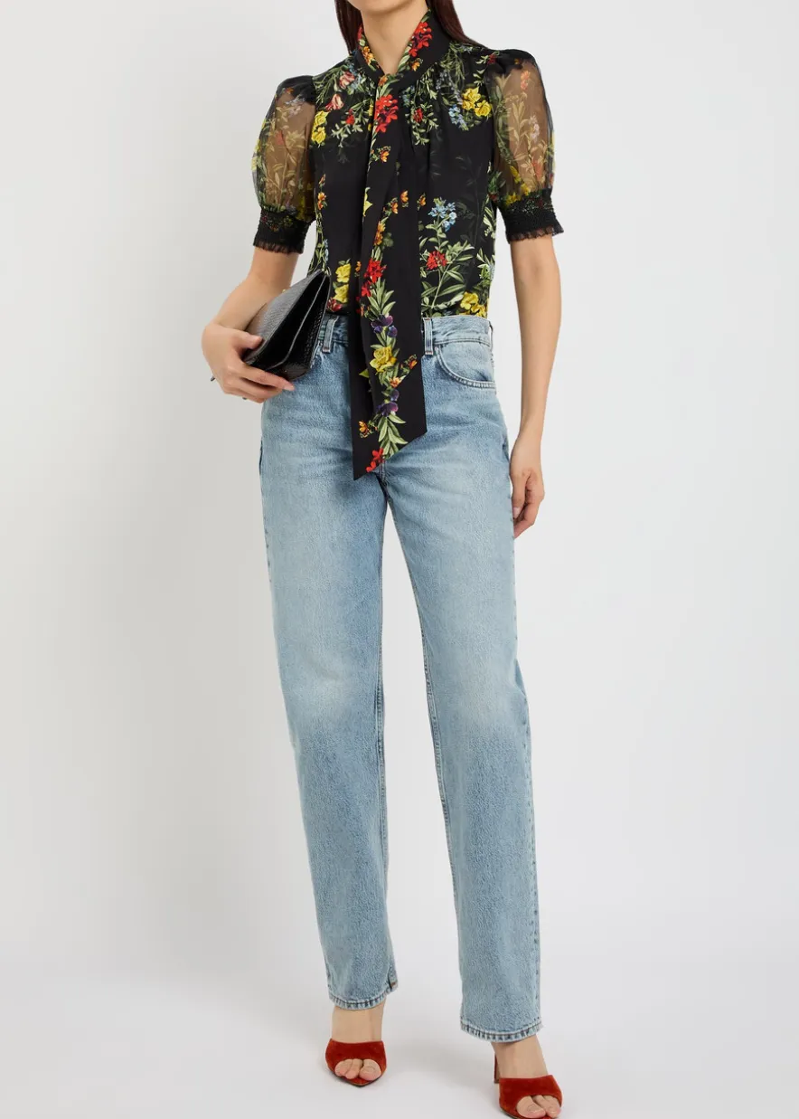 Brentley floral-print woven blouse