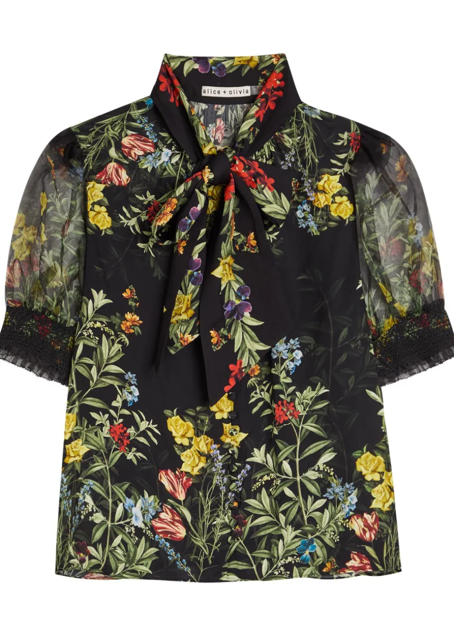 Brentley floral-print woven blouse