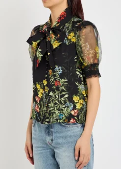 Brentley floral-print woven blouse
