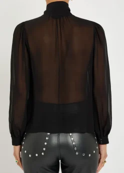 Brentley semi-sheer chiffon blouse
