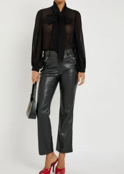 Brentley semi-sheer chiffon blouse
