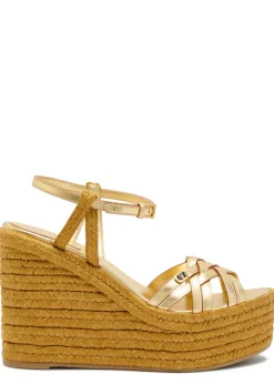 Bribri 100 metallic leather espadrille wedges