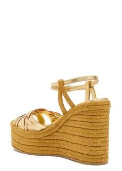 Bribri 100 metallic leather espadrille wedges