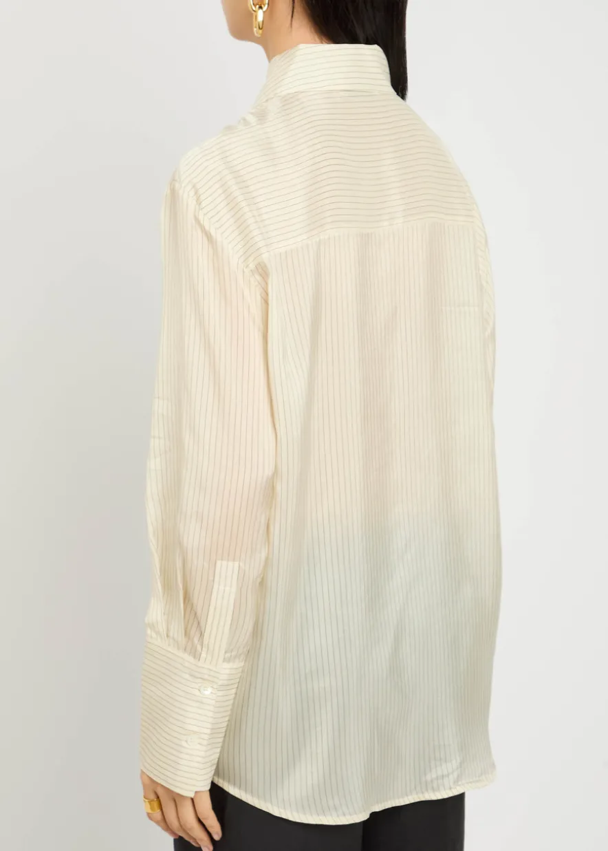 Bridget pinstriped satin shirt