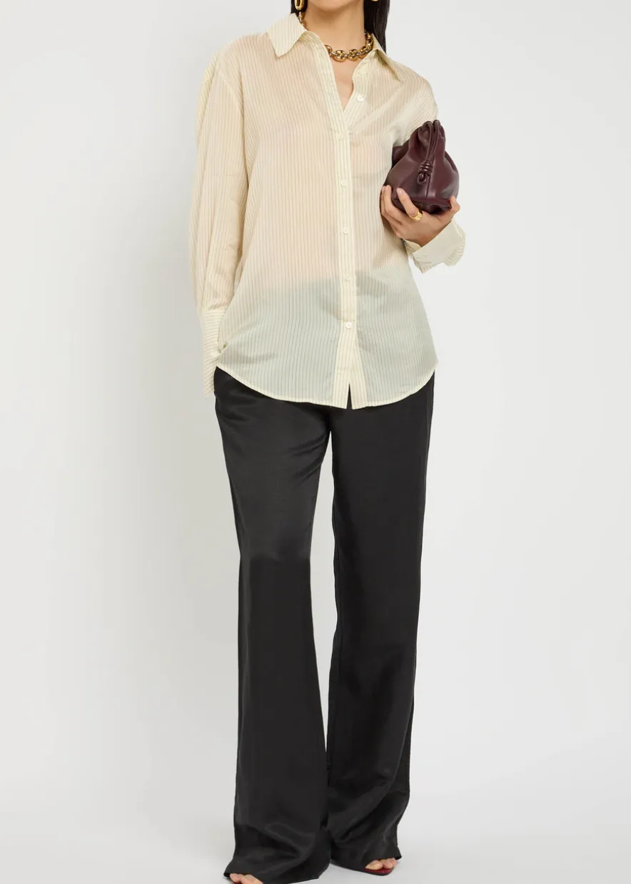 Bridget pinstriped satin shirt