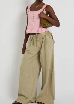 Bridgette embroidered stretch-cotton top